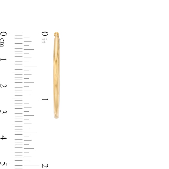 30.0mm Continuous Tube Hoop Earrings in 14K Gold