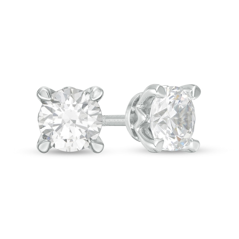 Trouvaille Collection 1.50 CT. T.W. Certified Diamond Solitaire Stud Earrings in 14K White Gold (F/I1)|Peoples Jewellers