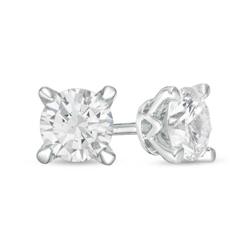 Trouvaille Collection 2.00 CT. T.W. DeBeers®-Graded Diamond Solitaire Stud Earrings in 14K White Gold (F/I1)