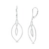 Thumbnail Image 1 of 0.50 CT. T.W. Diamond Twist Loop and Marquise Drop Earrings in 10K White Gold