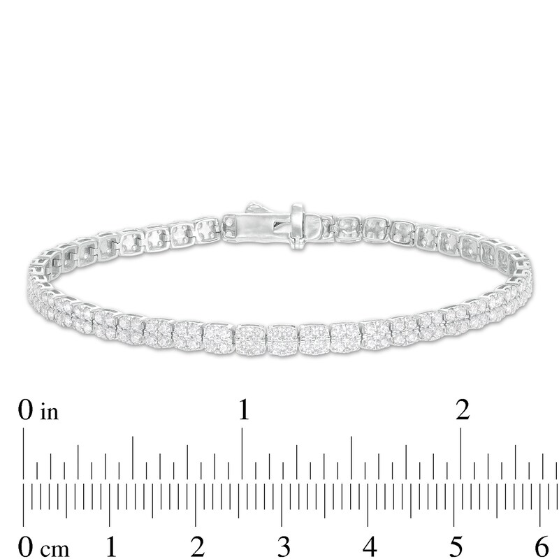 Main Image 4 of 3.00 CT. T.W. Diamond Tennis Bracelet in 10K White Gold