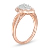 Thumbnail Image 2 of 0.33 CT. T.W. Composite Diamond Double Scallop Pear Frame Split Shank Ring in 10K Two-Tone Gold