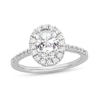 Thumbnail Image 0 of 1.08 CT. T.W. Oval Diamond Frame Engagement Ring in Platinum