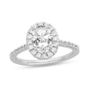 Thumbnail Image 1 of 1.08 CT. T.W. Oval Diamond Frame Engagement Ring in Platinum