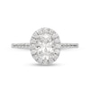 Thumbnail Image 2 of 1.08 CT. T.W. Oval Diamond Frame Engagement Ring in Platinum