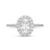 Thumbnail Image 3 of 1.08 CT. T.W. Oval Diamond Frame Engagement Ring in Platinum
