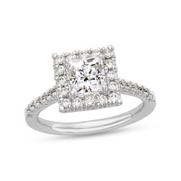 1.08 CT. T.W. Princess-Cut Diamond Frame Engagement Ring in Platinum
