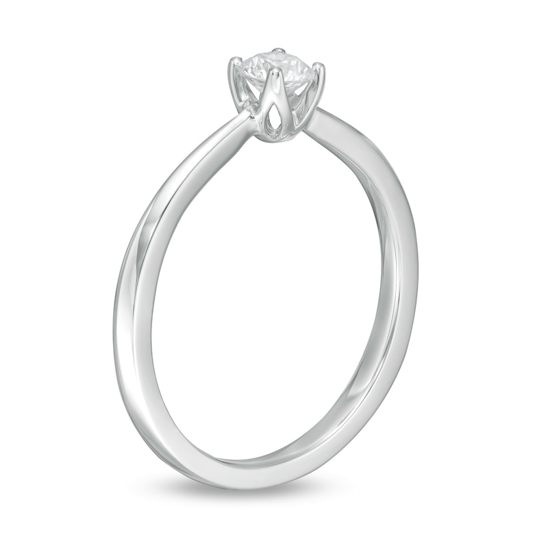 Main Image 3 of Trouvaille Collection 0.25 CT. DeBeers®-Graded Diamond Solitaire Engagement Ring in 18K White Gold (F/I1)