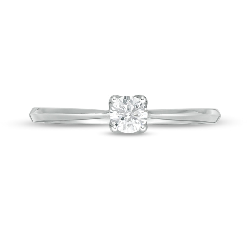 Trouvaille Collection 0.25 CT. DeBeers®-Graded Diamond Solitaire Engagement Ring in 18K White Gold (F/I1)