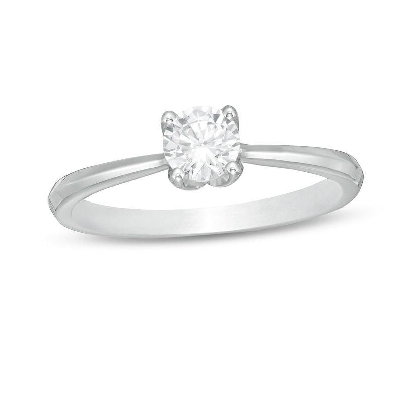 Main Image 1 of Trouvaille Collection 0.50 CT. DeBeers®-Graded Diamond Solitaire Engagement Ring in 18K White Gold (F/I1)
