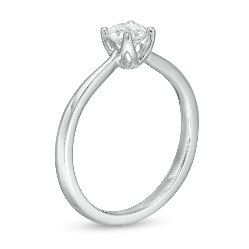 Trouvaille Collection 0.50 CT. DeBeers®-Graded Diamond Solitaire Engagement Ring in 18K White Gold (F/I1)