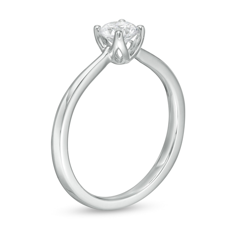 Main Image 3 of Trouvaille Collection 0.50 CT. DeBeers®-Graded Diamond Solitaire Engagement Ring in 18K White Gold (F/I1)