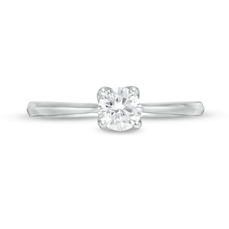 Trouvaille Collection 0.50 CT. DeBeers®-Graded Diamond Solitaire Engagement Ring in 18K White Gold (F/I1)