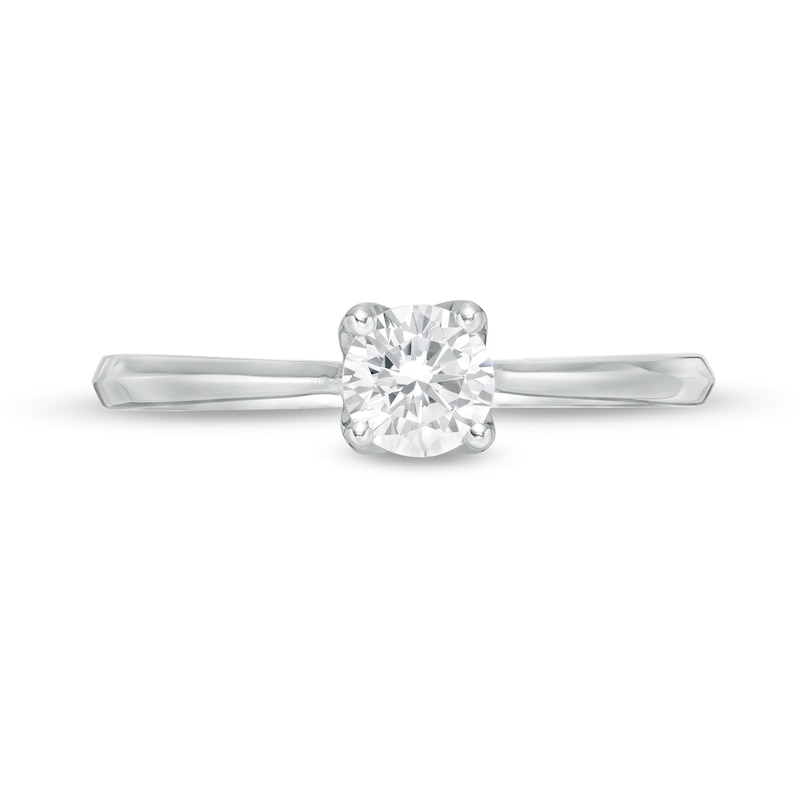 Main Image 4 of Trouvaille Collection 0.50 CT. DeBeers®-Graded Diamond Solitaire Engagement Ring in 18K White Gold (F/I1)