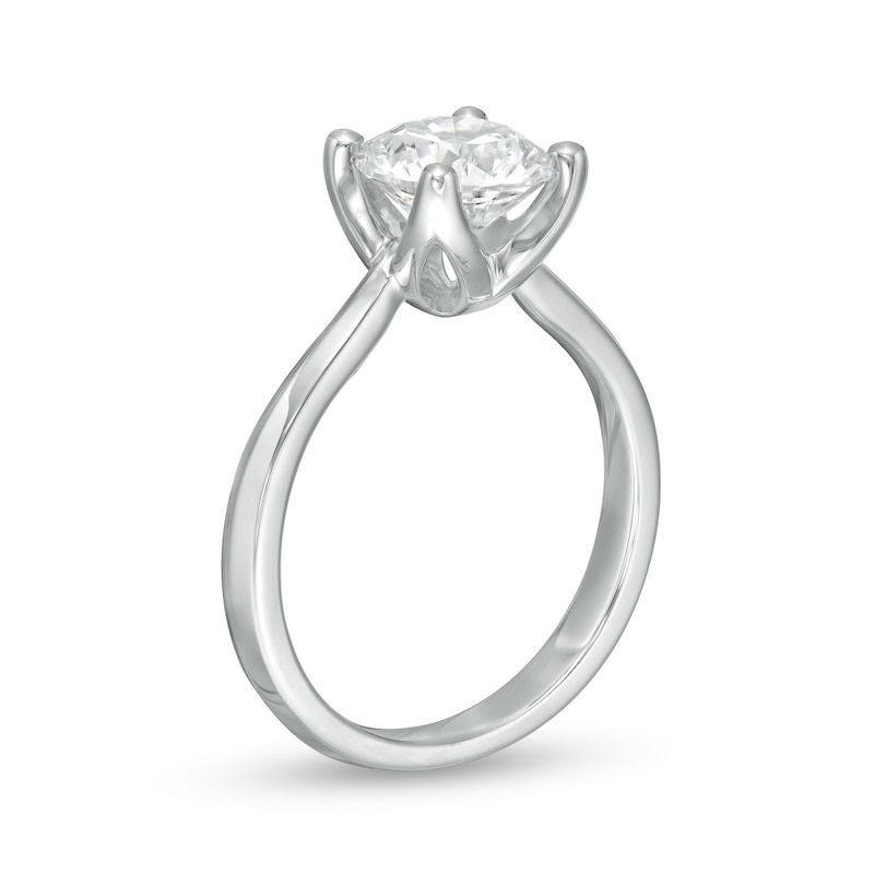 Main Image 3 of Trouvaille Collection 2.00 CT. DeBeers®-Graded Diamond Solitaire Engagement Ring in 18K White Gold (F/I1)