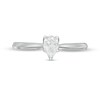 Trouvaille Collection CT. DeBeers®-Graded Pear-Shaped Diamond Solitaire Engagement Ring in 18K White Gold (F/SI2