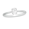 Thumbnail Image 0 of Trouvaille Collection 0.30 CT. DeBeers®-Graded Oval Diamond Solitaire Engagement Ring in 18K White Gold (F/SI2)