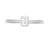 Thumbnail Image 3 of Trouvaille Collection 0.30 CT. DeBeers®-Graded Oval Diamond Solitaire Engagement Ring in 18K White Gold (F/SI2)