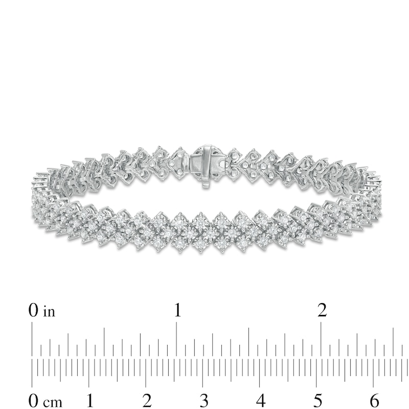 Main Image 4 of 3.00 CT. T.W. Diamond Tennis-Style Chevron Bracelet in Sterling Silver