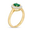 Thumbnail Image 2 of Oval Emerald and 0.20 CT. T.W. Baguette and Round Diamond Starburst Frame Ring in 10K Gold