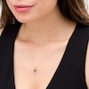 Thumbnail Image 2 of 5.0mm Heart-Shaped Lab-Created Emerald and 0.04 CT. T.W. Diamond Angel Pendant in 10K Gold