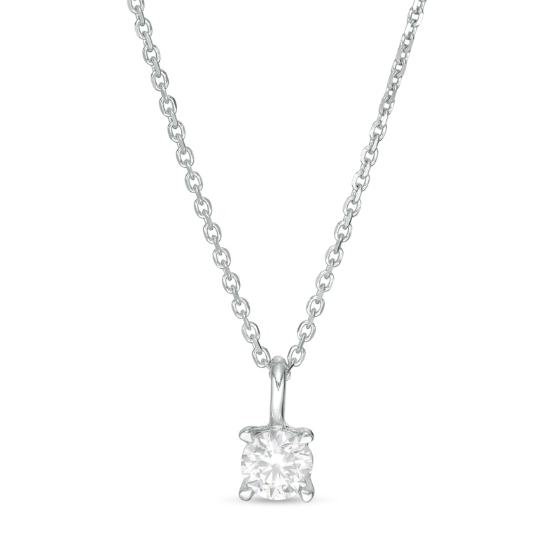 Main Image 1 of Trouvaille Collection 0.20 CT. DeBeers®-Graded Diamond Solitaire Pendant in 14K White Gold (F/I1)