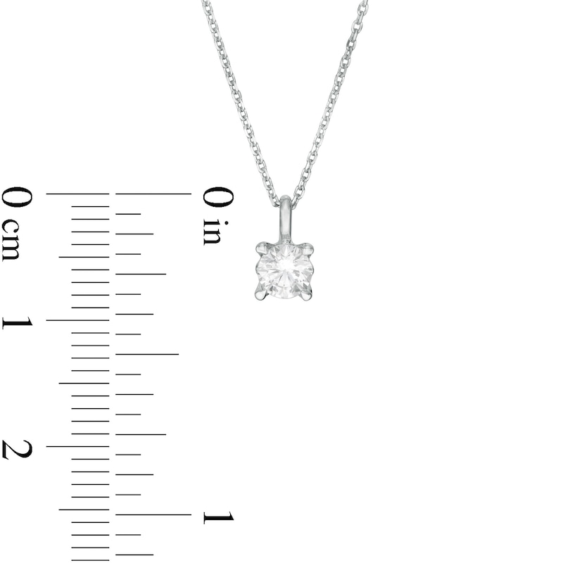 Main Image 4 of Trouvaille Collection 0.30 CT. DeBeers®-Graded Diamond Solitaire Pendant in 14K White Gold (F/I1)