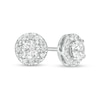 Thumbnail Image 1 of Trouvaille Collection 0.50 CT. T.W. DeBeers®-Graded Diamond Frame Stud Earrings in 14K White Gold (F/I1)