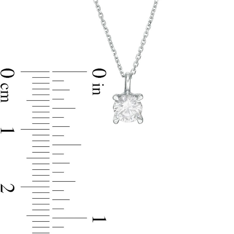 Main Image 4 of Trouvaille Collection 0.50 CT. DeBeers®-Graded Diamond Solitaire Pendant in 14K White Gold (F/I1)