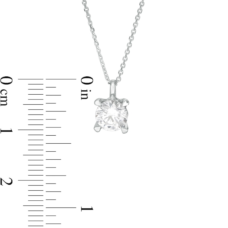 Main Image 4 of Trouvaille Collection 1.00 CT. DeBeers®-Graded Diamond Solitaire Pendant in 14K White Gold (F/I1)