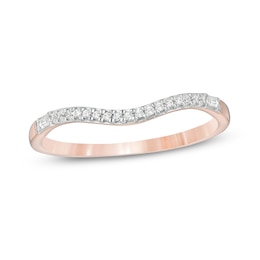 0.085 CT. T.W. Diamond Contour Anniversary Band in 10K Rose Gold