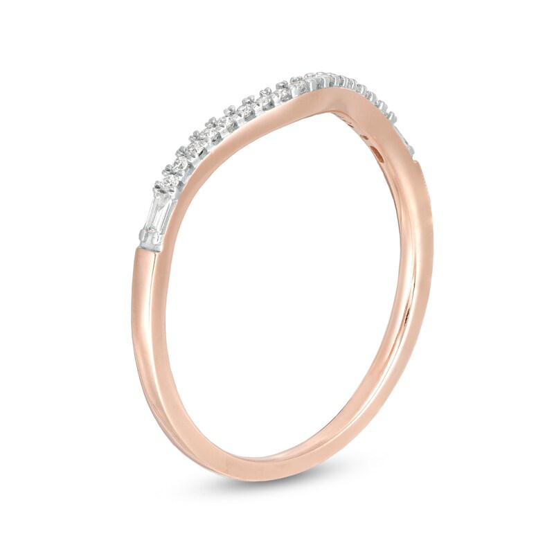 0.085 CT. T.W. Diamond Contour Anniversary Band in 10K Rose Gold