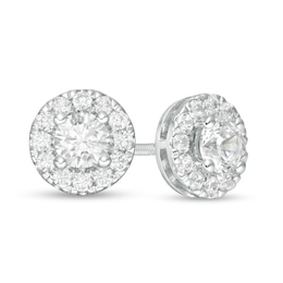 Trouvaille Collection 1.00 CT. T.W. DeBeers®-Graded Diamond Frame Stud Earrings in 14K White Gold (F/I1)