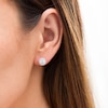 Thumbnail Image 2 of Trouvaille Collection 1.00 CT. T.W. DeBeers®-Graded Diamond Frame Stud Earrings in 14K White Gold (F/I1)