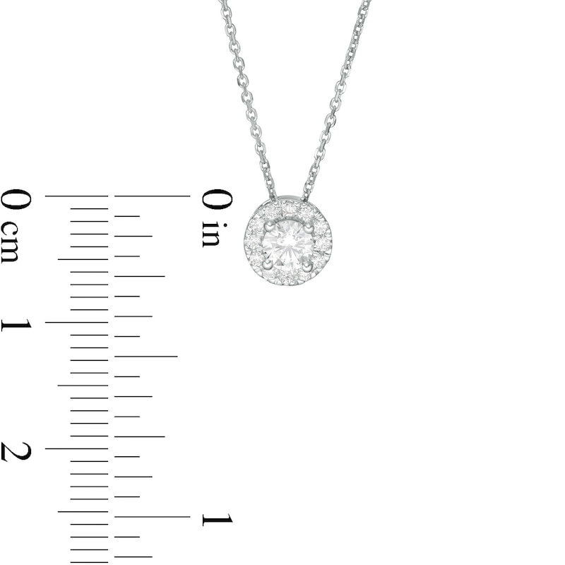Main Image 4 of Trouvaille Collection 0.33 CT. T.W. DeBeers®-Graded Diamond Frame Pendant in 14K White Gold (F/I1)