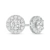 Thumbnail Image 1 of Trouvaille Collection 1.50 CT. T.W. DeBeers®-Graded Diamond Frame Stud Earrings in 14K White Gold (F/I1)