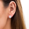 Thumbnail Image 2 of Trouvaille Collection 1.50 CT. T.W. DeBeers®-Graded Diamond Frame Stud Earrings in 14K White Gold (F/I1)