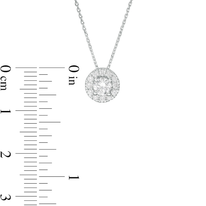 Main Image 4 of Trouvaille Collection 0.50 CT. T.W. DeBeers®-Graded Diamond Frame Pendant in 14K White Gold (F/I1)