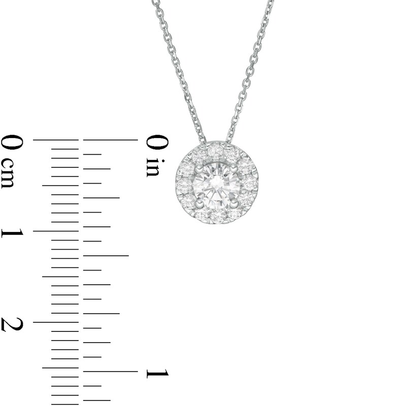 Main Image 4 of Trouvaille Collection 0.75 CT. T.W. DeBeers®-Graded Diamond Frame Pendant in 14K White Gold (F/I1)
