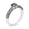 Thumbnail Image 2 of 0.58 CT. T.W. Black Diamond Vintage-Style Engagement Ring in 10K White Gold