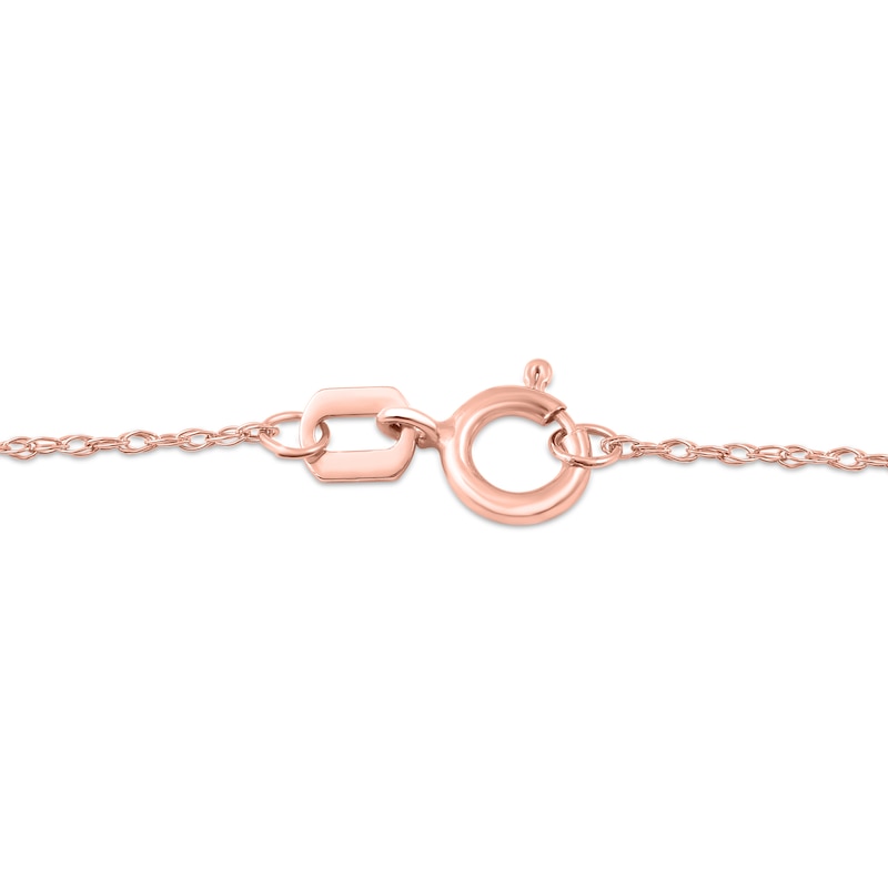 Main Image 3 of Oval Morganite and 0.08 CT. T.W. Diamond Sunburst Frame Vintage-Style Drop Pendant in 10K Rose Gold