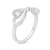 Thumbnail Image 3 of 0.04 CT. T.W. Diamond Heart and "mom" Infinity Loop Ring in Sterling Silver - Size 7