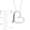 Thumbnail Image 3 of Enhanced Black and White Diamond Accent "MOM" Heart Pendant in Sterling Silver