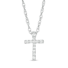 0.06 CT. T.W. Diamond Cross Pendant in Sterling Silver