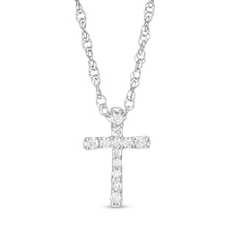 0.06 CT. T.W. Diamond Cross Pendant in Sterling Silver