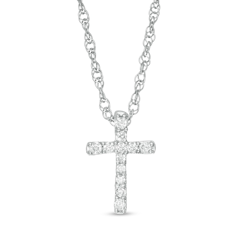 0.06 CT. T.W. Diamond Cross Pendant in Sterling Silver|Peoples Jewellers