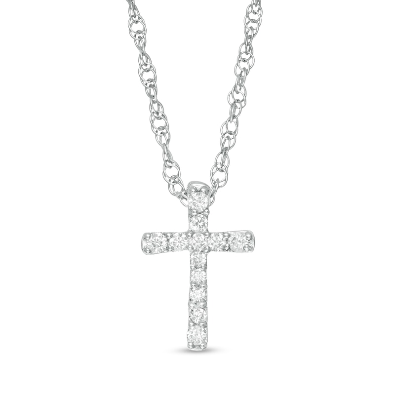 0.06 CT. T.W. Diamond Cross Pendant in Sterling Silver