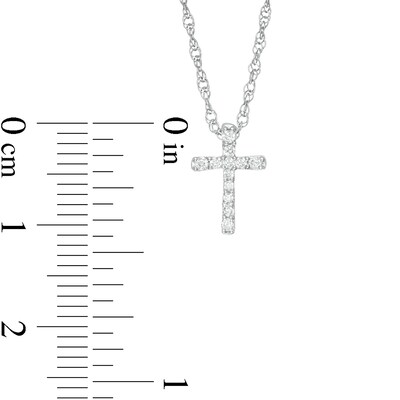 0.06 CT. T.W. Diamond Cross Pendant in Sterling Silver
