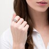 0.07 CT. T.W. Enhanced Black and White Diamond Crossover Multi-Row Ring in Sterling Silver - Size 7