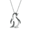 Thumbnail Image 0 of 0.04 CT. T.W. Enhanced Black and White Diamond Penguin Pendant in Sterling Silver